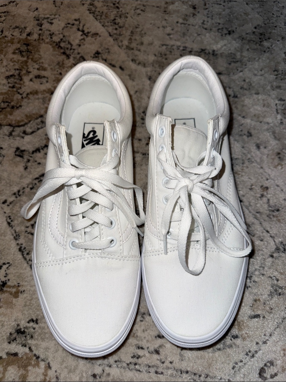 Vans White Low-Top Canvas Sneakers
